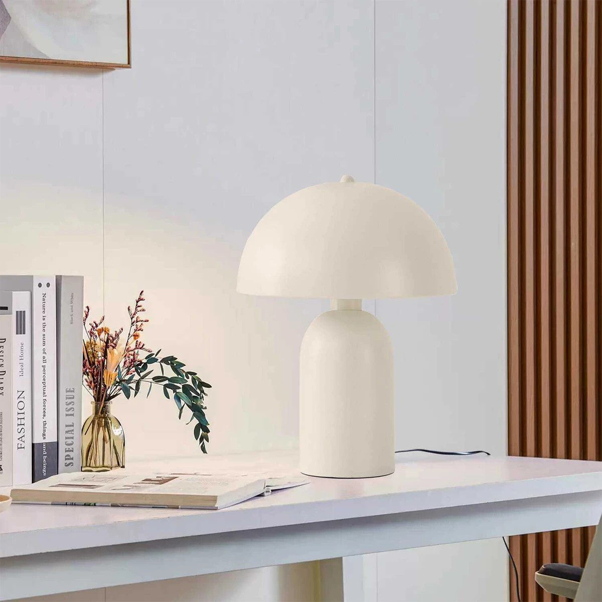 GASCO 204-0149 Μοντέρνο Eπιτραπέζιο Φωτιστικό Μονόφωτο 1 x E27 IP20 Μπεζ Μέταλλο - Μ25 x Π25 x Υ35cm