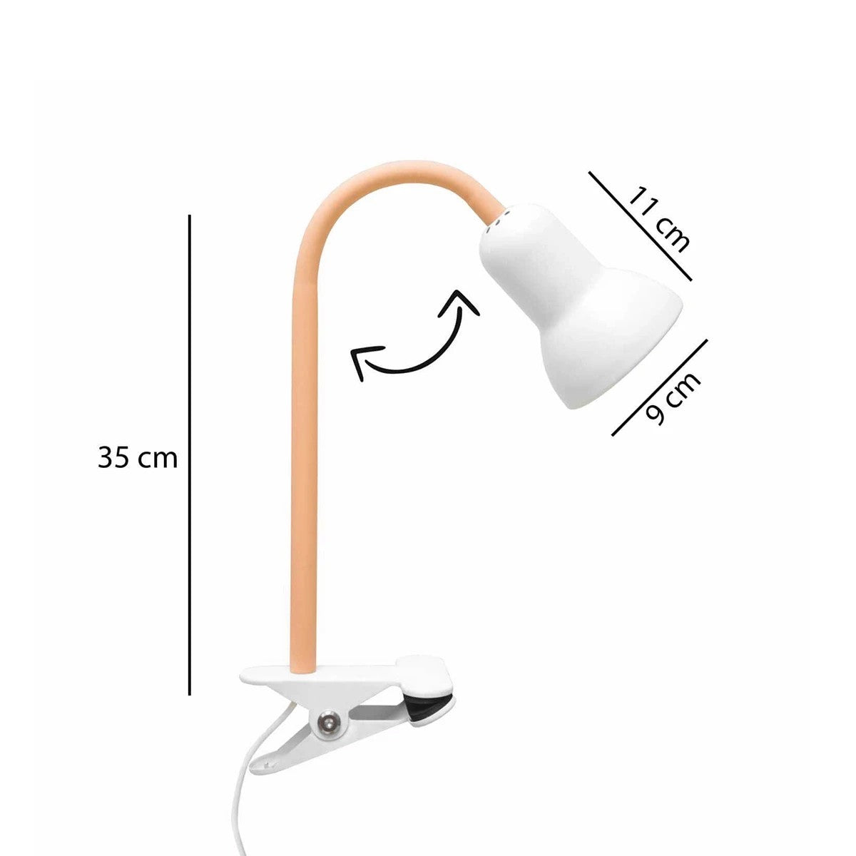 TAVOLO 204-0151 Παιδικό Eπιτραπέζιο Φωτιστικό Μονόφωτο 1 x E27 IP20 Πορτοκαλί & Λευκό Πλαστικό - Μ11 x Π9 x Υ35cm