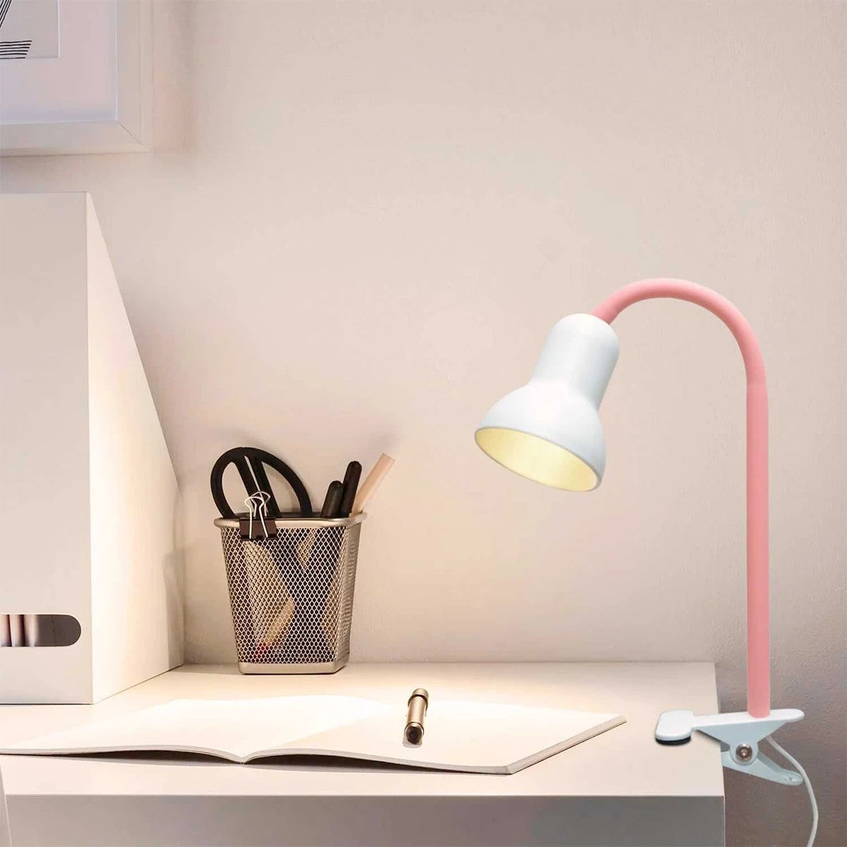 TAVOLO 204-0154 Παιδικό Eπιτραπέζιο Φωτιστικό Μονόφωτο 1 x E27 IP20 Ροζ & Λευκό Πλαστικό - Μ11 x Π9 x Υ35cm