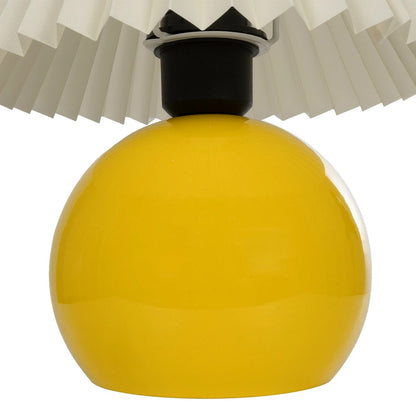 LISBON 204-0155 Μοντέρνο Επιτραπέζιο Φωτιστικό Πορτατίφ με Ντουί 1 x E27 AC 220-240V IP20 - Κίτρινο & Μπεζ - Μ24 x Π24 x Υ28