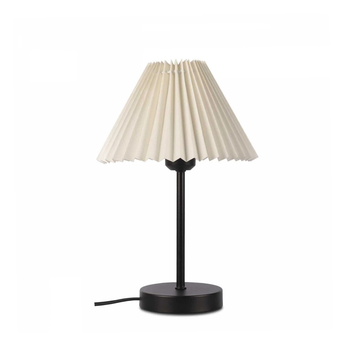 ORACLE 204-0156 Μοντέρνο Eπιτραπέζιο Φωτιστικό Μονόφωτο 1 x E27 IP20 Μαύρο Μέταλλο με Μπεζ Ύφασμα - Μ22 x Π22 x Υ36cm