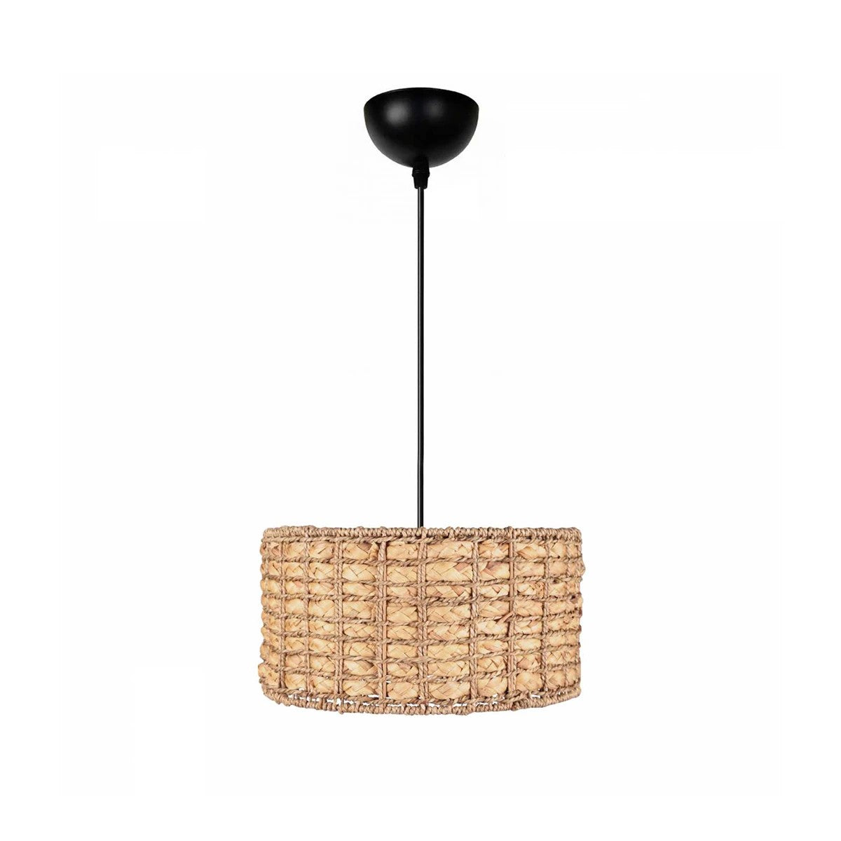 POMEGRANDE 204-0157 Boho Κρεμαστό Φωτιστικό Kαπέλο Μονόφωτο 1 x E27 IP20 Μπεζ Rattan - Μ30 x Π30 x Υ16cm