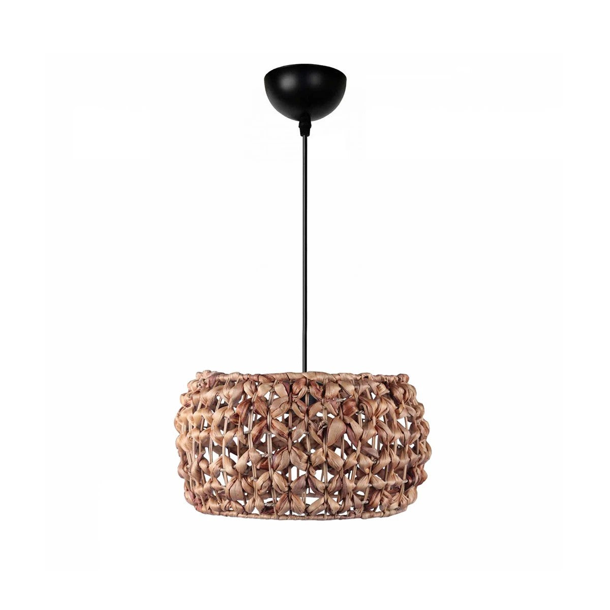 DARIO 204-0159 Boho Κρεμαστό Φωτιστικό Kαπέλο Μονόφωτο 1 x E27 IP20 Καφέ Rattan - Μ29 x Π29 x Υ16cm