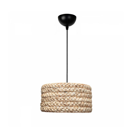 POMEGRANDE 204-0161 Boho Κρεμαστό Φωτιστικό Kαπέλο Μονόφωτο 1 x E27 IP20 Μπεζ Rattan - Μ29 x Π29 x Υ15cm