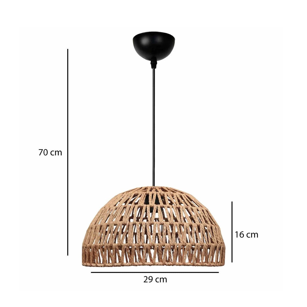 SAND 204-0167 Boho Κρεμαστό Φωτιστικό Οροφής με Ντουί 1 x E27 AC 220-240V IP20 - Μπεζ - Μ29 x Π29 x Υ16