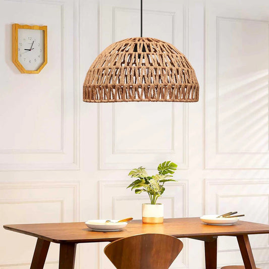 SAND 204-0167 Boho Κρεμαστό Φωτιστικό Οροφής με Ντουί 1 x E27 AC 220-240V IP20 - Μπεζ - Μ29 x Π29 x Υ16