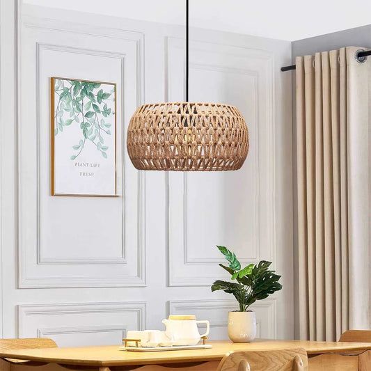 DARIO 204-0168 Boho Κρεμαστό Φωτιστικό Οροφής με Ντουί 1 x E27 AC 220-240V IP20 - Καφέ - Μ30 x Π30 x Υ15