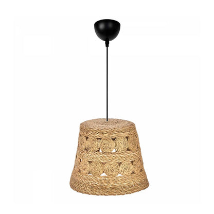 PANIER 204-0171 Boho Κρεμαστό Φωτιστικό Καμπάνα Μονόφωτο 1 x E27 IP20 Μπεζ Σχοινί - Μ32 x Π32 x Υ30cm