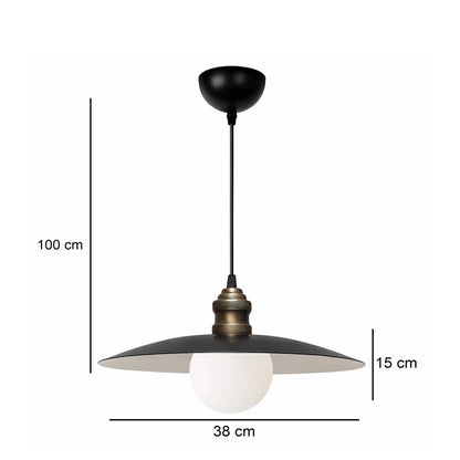 STUDY 204-0175 Μοντέρνο Κρεμαστό Φωτιστικό Καμπάνα Μονόφωτο 1 x E27 IP20 Μπρούτζινο & Μαύρο Μέταλλο - Μ31 x Π31 x Υ27cm