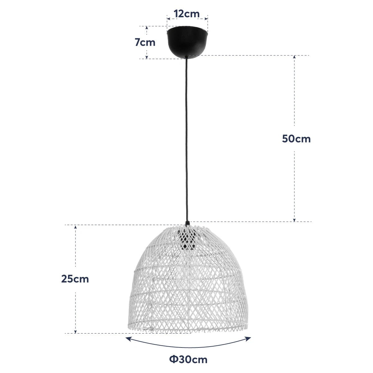 CESTINO 204-0178 Boho Κρεμαστό Φωτιστικό Οροφής Μονόφωτο 1 x E27 AC 220-240V IP20 Μπεζ - Μ30 x Π30 x Υ25