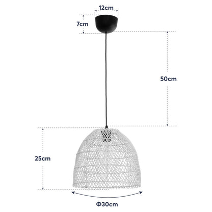 CESTINO 204-0178 Boho Κρεμαστό Φωτιστικό Οροφής Μονόφωτο 1 x E27 AC 220-240V IP20 Μπεζ - Μ30 x Π30 x Υ25