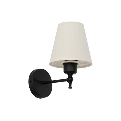 ELEGANTE 204-0186 Modern Wall Light - Sconce with 1 x E27 AC 220-240V IP20 Socket - Black & Beige - L14 x W22 x H24