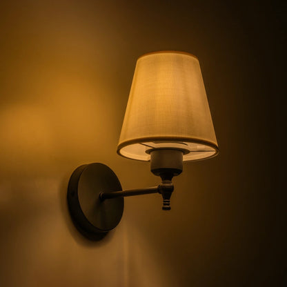 ELEGANTE 204-0186 Modern Wall Light - Sconce with 1 x E27 AC 220-240V IP20 Socket - Black & Beige - L14 x W22 x H24