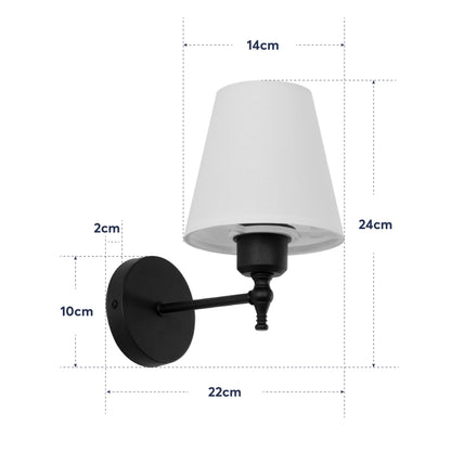 ELEGANTE 204-0186 Modern Wall Light - Sconce with 1 x E27 AC 220-240V IP20 Socket - Black & Beige - L14 x W22 x H24