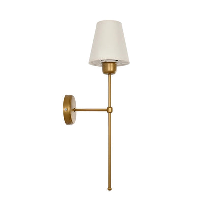 LING 204-0189 Modern Wall Light - Sconce with 1 x E27 AC 220-240V IP20 Socket - Gold & Beige - L14 x W21 x H54