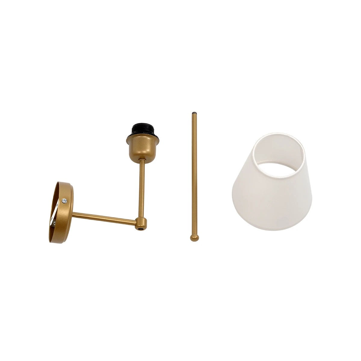 LING 204-0189 Modern Wall Light - Sconce with 1 x E27 AC 220-240V IP20 Socket - Gold & Beige - L14 x W21 x H54