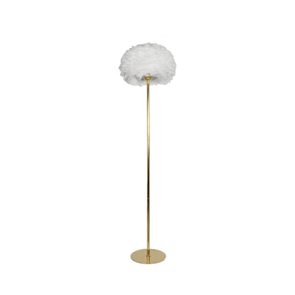 ALES 204-0192 Modern Floor Lamp with 1 x E27 AC 220-240V IP20 Socket - Beige & Gold - L40 x W40 x H150