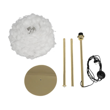 ALES 204-0192 Modern Floor Lamp with 1 x E27 AC 220-240V IP20 Socket - Beige & Gold - L40 x W40 x H150