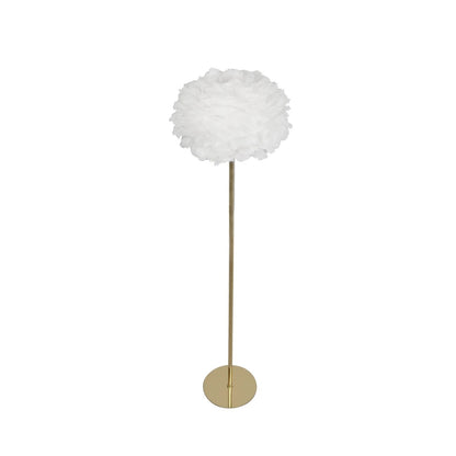 ALES 204-0192 Modern Floor Lamp with 1 x E27 AC 220-240V IP20 Socket - Beige & Gold - L40 x W40 x H150