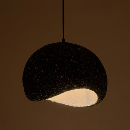 STONE 204-0194 Μοντέρνο Κρεμαστό Φωτιστικό Καμπάνα Μονόφωτο 1 x E27 IP20 Μαύρο με Λευκό Πολυστερίνη με Ρητίνη - Μ35 x Π31 x Υ26