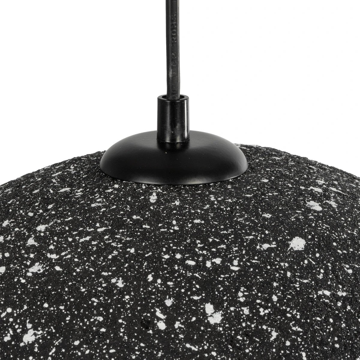 STONE 204-0194 Μοντέρνο Κρεμαστό Φωτιστικό Καμπάνα Μονόφωτο 1 x E27 IP20 Μαύρο με Λευκό Πολυστερίνη με Ρητίνη - Μ35 x Π31 x Υ26