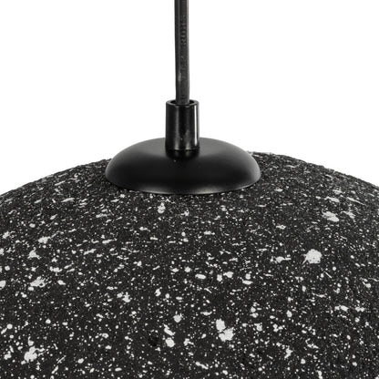 STONE 204-0194 Μοντέρνο Κρεμαστό Φωτιστικό Καμπάνα Μονόφωτο 1 x E27 IP20 Μαύρο με Λευκό Πολυστερίνη με Ρητίνη - Μ35 x Π31 x Υ26