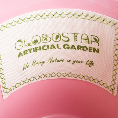 CAIRO 20516 Διακοσμητικό Κεραμικό Κασπώ Γλάστρα - Flower Pot Λευκό με Ροζ Φ14 x Υ13cm