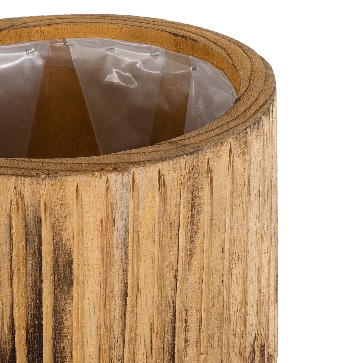 JAMAICA 20553 Διακοσμητικό Ξύλινο Κασπώ Γλάστρα - Flower Pot Καφέ Φ18 x Υ38cm
