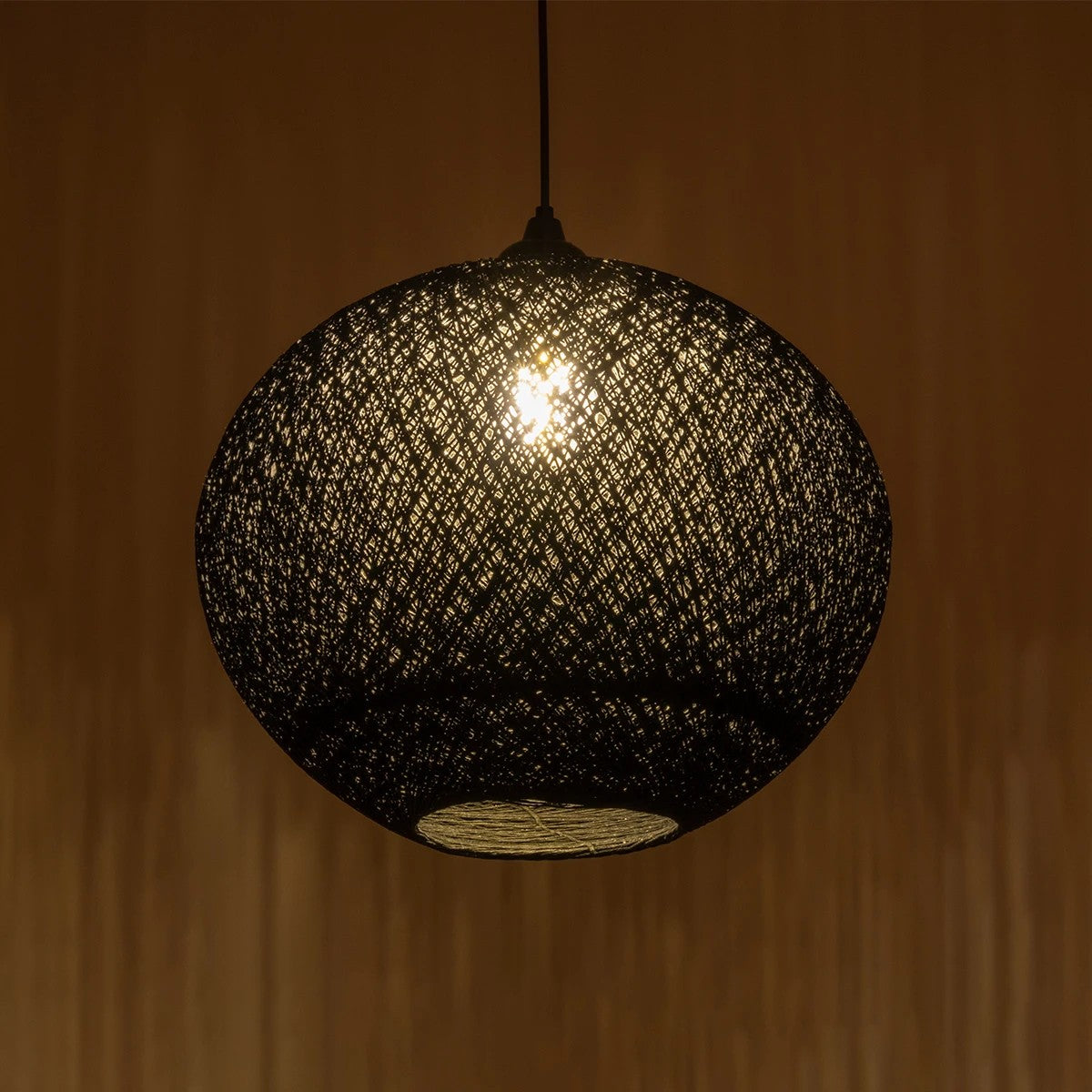 SOLEI 205-0004 Boho Κρεμαστό Φωτιστικό Οροφής με Ντουί 1 x E27 AC 220-240V IP20 - Μαύρο - M40 x Π40 x Υ36