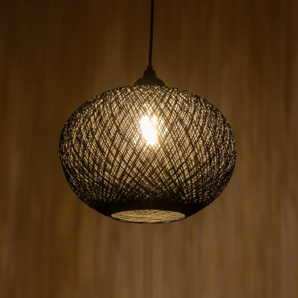 SOLEI 205-0005 Boho Κρεμαστό Φωτιστικό Οροφής με Ντουί 1 x E27 AC 220-240V IP20 - Μαύρο - M30 x Π30 x Υ35