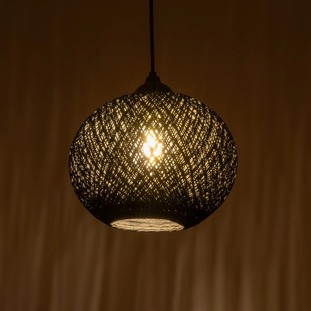 SOLEI 205-0006 Boho Κρεμαστό Φωτιστικό Οροφής με Ντουί 1 x E27 AC 220-240V IP20 - Μαύρο - M20 x Π20 x Υ25