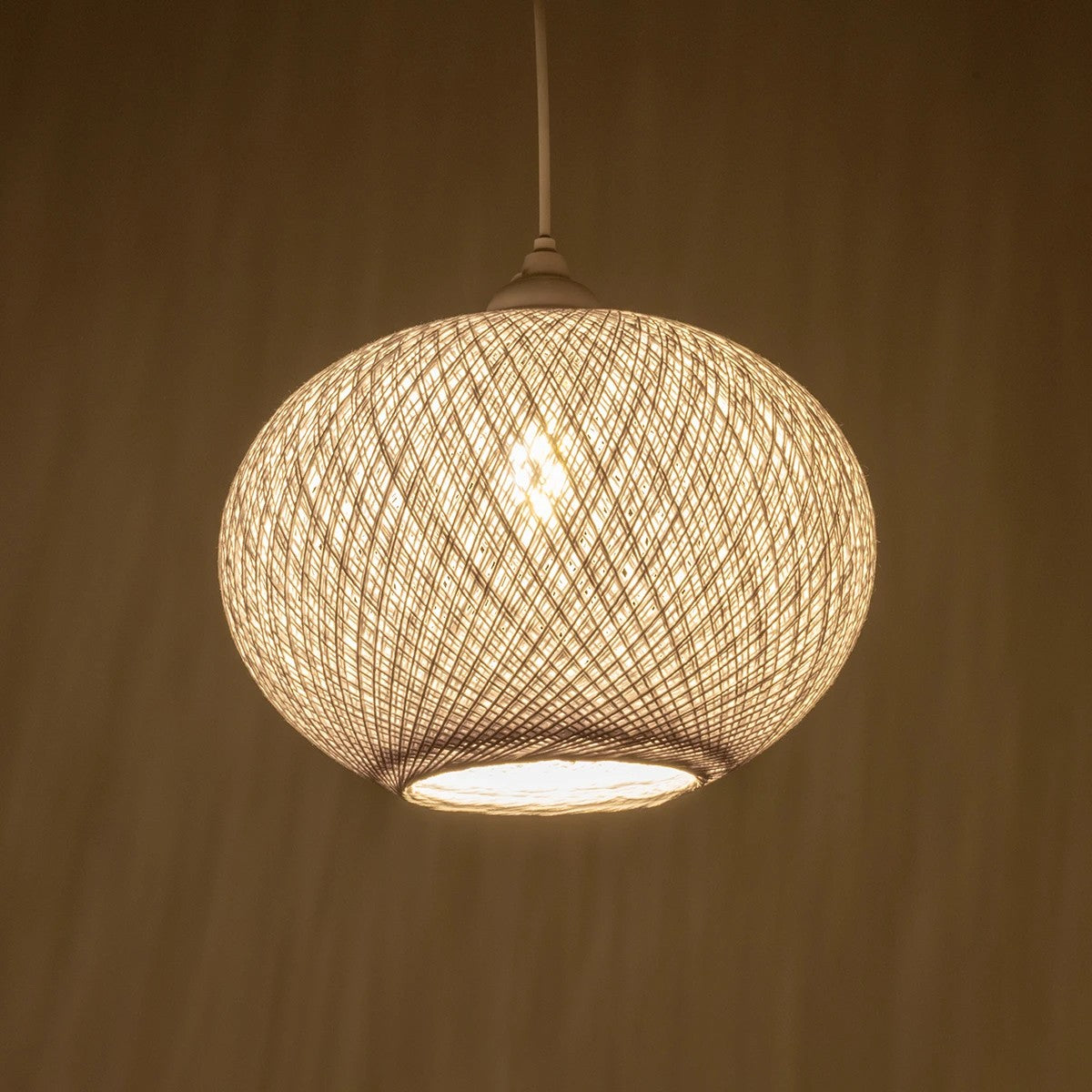 SOLEI 205-0008 Boho Κρεμαστό Φωτιστικό Οροφής με Ντουί 1 x E27 AC 220-240V IP20 - Λευκό - M30 x Π30 x Υ26