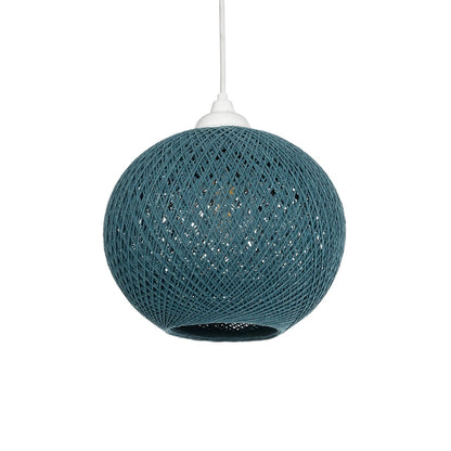 SOLEI 205-0012 Boho Κρεμαστό Φωτιστικό Οροφής με Ντουί 1 x E27 AC 220-240V IP20 - Τιρκουάζ - M20 x Π20 x Υ25