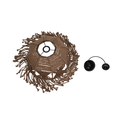 TONA 205-0016 Boho Κρεμαστό Φωτιστικό Οροφής με Ντουί 1 x E27 AC 220-240V IP20 - Καφέ- M40 x Π40 x Υ38