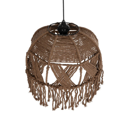 TONA 205-0016 Boho Κρεμαστό Φωτιστικό Οροφής με Ντουί 1 x E27 AC 220-240V IP20 - Καφέ- M40 x Π40 x Υ38