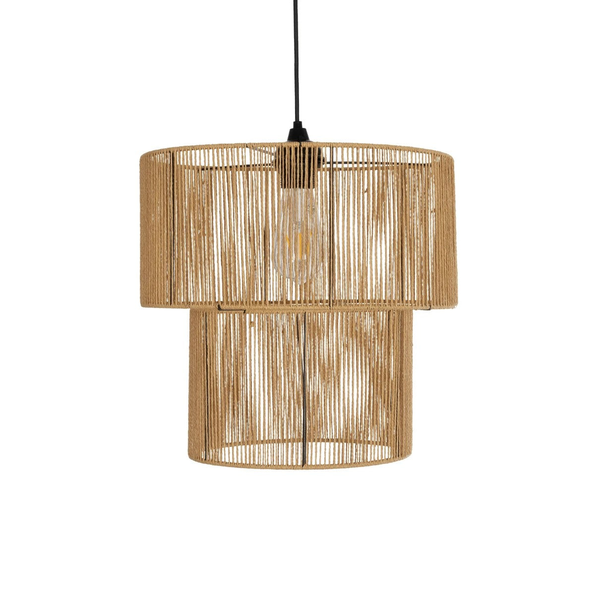 ROXXI 205-0019 Boho Κρεμαστό Φωτιστικό Οροφής με Ντουί 1 x E27 AC 220-240V IP20 - Μπεζ - M35 x Π35 x Υ37