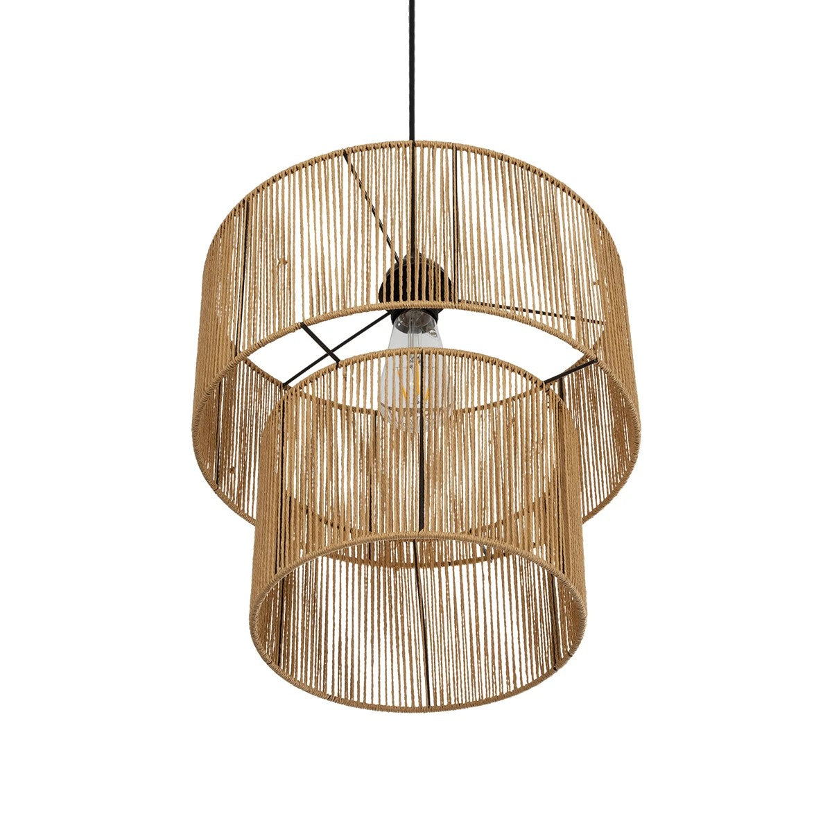 ROXXI 205-0019 Boho Κρεμαστό Φωτιστικό Οροφής με Ντουί 1 x E27 AC 220-240V IP20 - Μπεζ - M35 x Π35 x Υ37