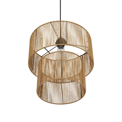 ROXXI 205-0019 Boho Κρεμαστό Φωτιστικό Οροφής με Ντουί 1 x E27 AC 220-240V IP20 - Μπεζ - M35 x Π35 x Υ37