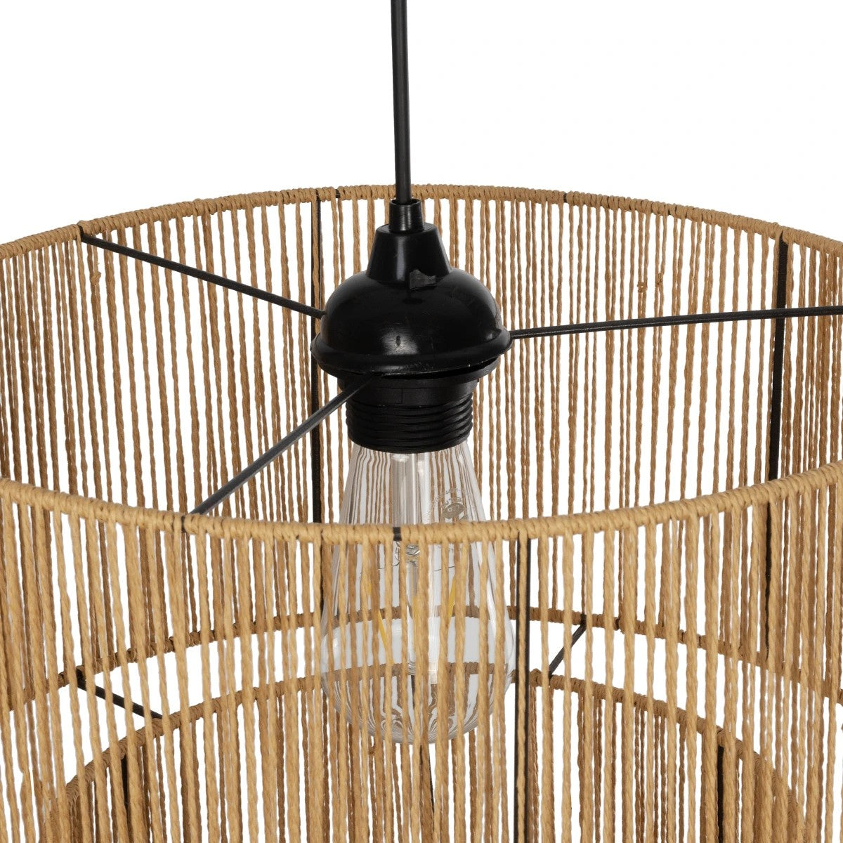 ROXXI 205-0019 Boho Κρεμαστό Φωτιστικό Οροφής με Ντουί 1 x E27 AC 220-240V IP20 - Μπεζ - M35 x Π35 x Υ37