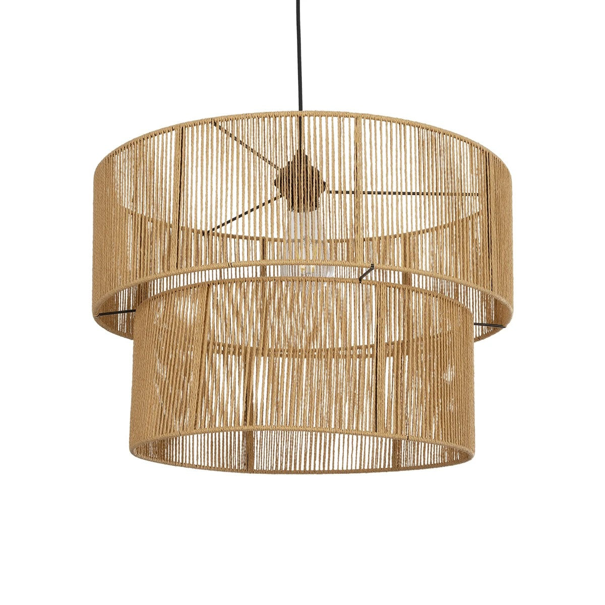 ROXXI 205-0020 Boho Κρεμαστό Φωτιστικό Οροφής με Ντουί 1 x E27 AC 220-240V IP20 - Μπεζ - M50 x Π50 x Υ36