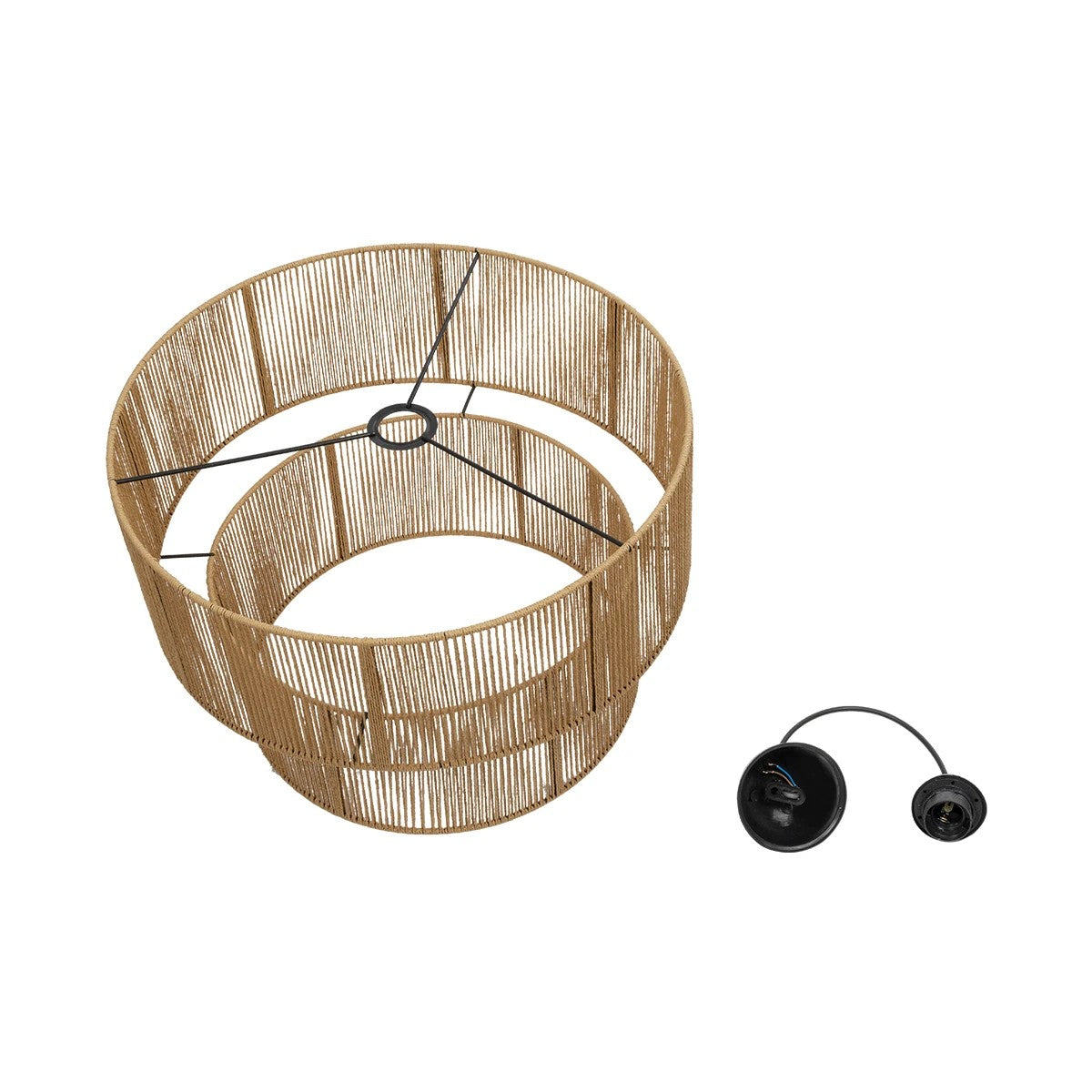 ROXXI 205-0020 Boho Κρεμαστό Φωτιστικό Οροφής με Ντουί 1 x E27 AC 220-240V IP20 - Μπεζ - M50 x Π50 x Υ36