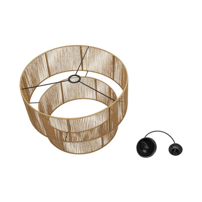 ROXXI 205-0020 Boho Κρεμαστό Φωτιστικό Οροφής με Ντουί 1 x E27 AC 220-240V IP20 - Μπεζ - M50 x Π50 x Υ36