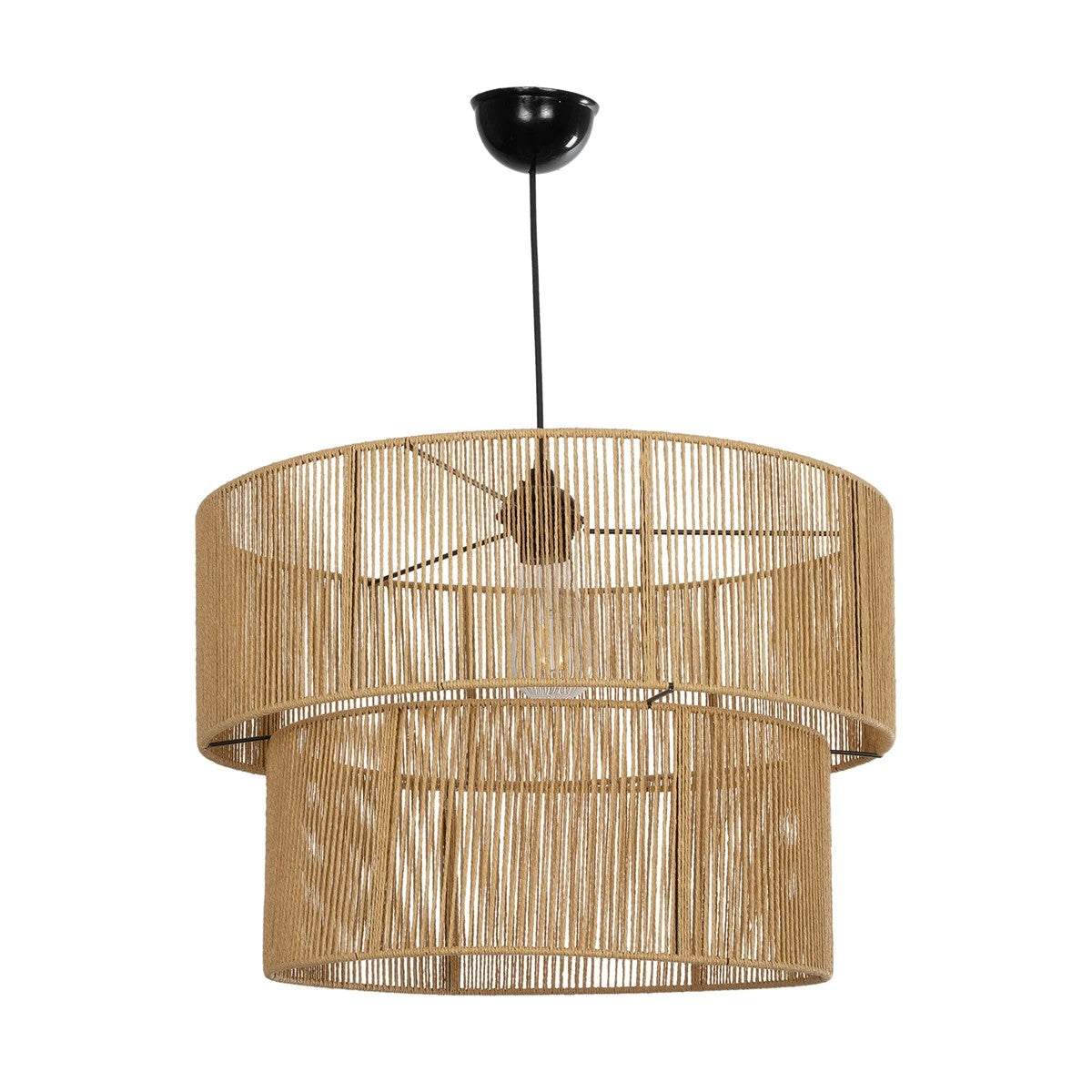 ROXXI 205-0020 Boho Κρεμαστό Φωτιστικό Οροφής με Ντουί 1 x E27 AC 220-240V IP20 - Μπεζ - M50 x Π50 x Υ36