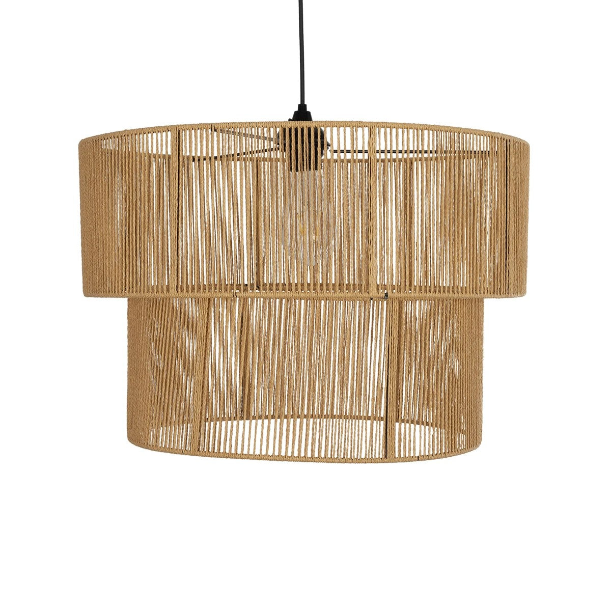 ROXXI 205-0020 Boho Κρεμαστό Φωτιστικό Οροφής με Ντουί 1 x E27 AC 220-240V IP20 - Μπεζ - M50 x Π50 x Υ36