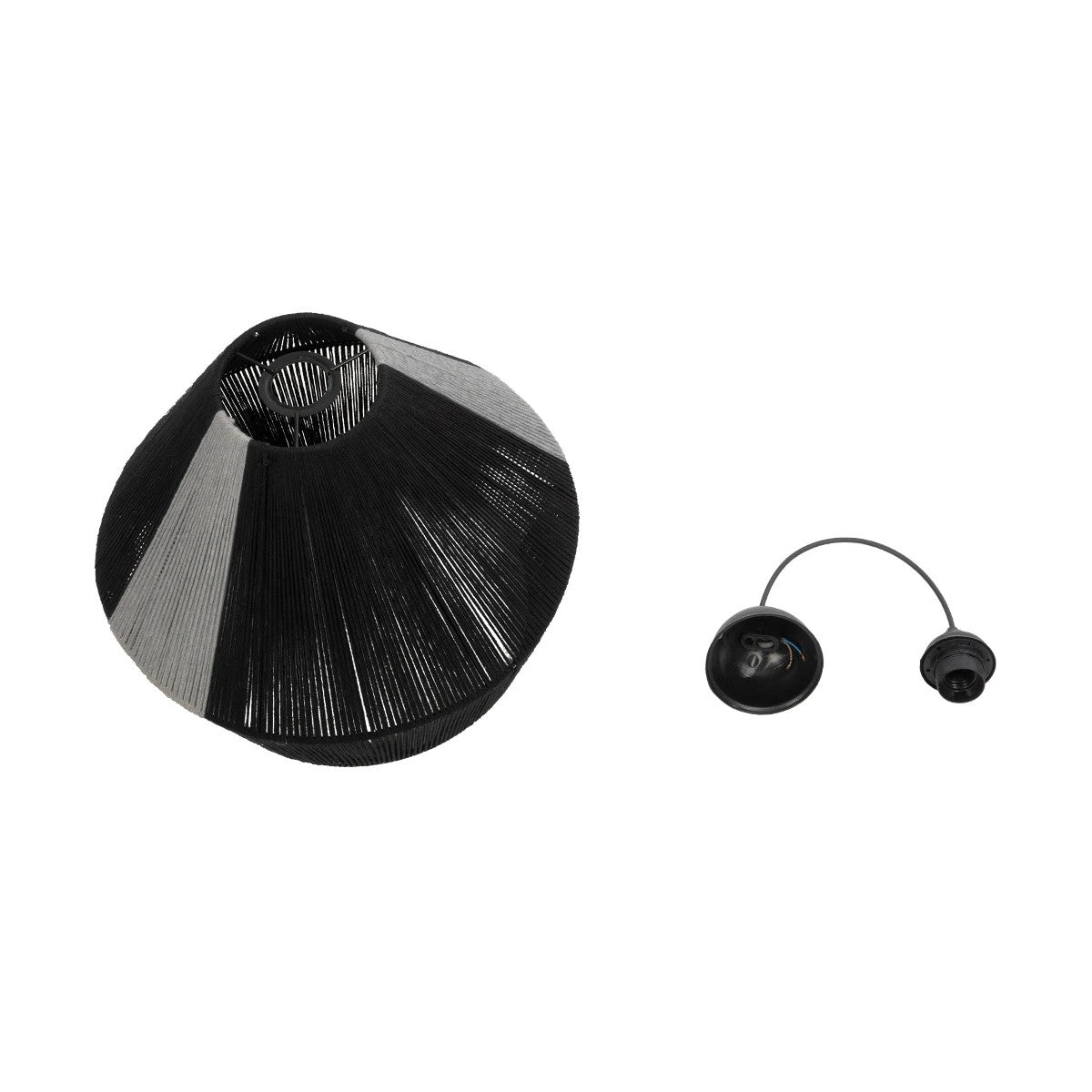 ANGULUS 205-0021 Boho Κρεμαστό Φωτιστικό Οροφής με Ντουί 1 x E27 AC 220-240V IP20 - Μαύρο & Γκρι - M40 x Π40 x Υ35