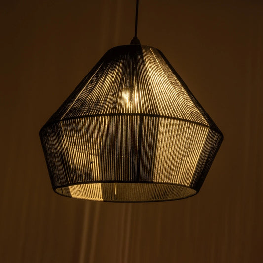 ANGULUS 205-0021 Boho Κρεμαστό Φωτιστικό Οροφής με Ντουί 1 x E27 AC 220-240V IP20 - Μαύρο & Γκρι - M40 x Π40 x Υ35