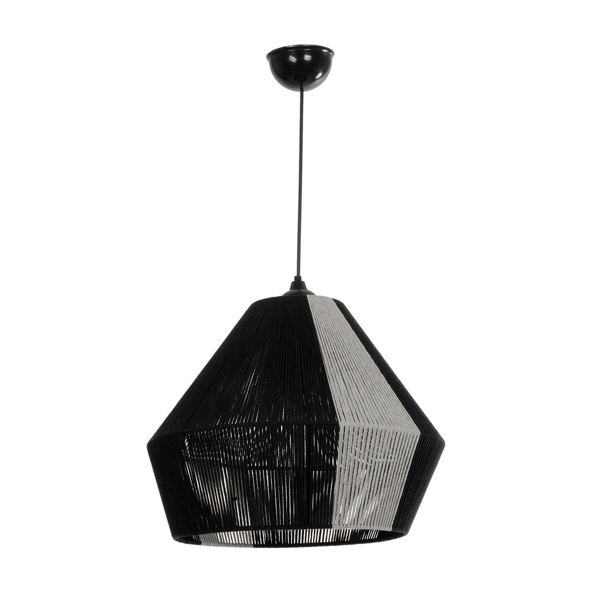 ANGULUS 205-0021 Boho Κρεμαστό Φωτιστικό Οροφής με Ντουί 1 x E27 AC 220-240V IP20 - Μαύρο & Γκρι - M40 x Π40 x Υ35