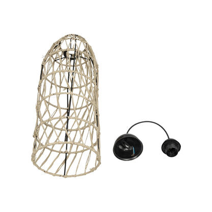 NETI 205-0024 Boho Κρεμαστό Φωτιστικό Οροφής με Ντουί 1 x E27 AC 220-240V IP20 - Μπεζ - M20 x Π20 x Υ49