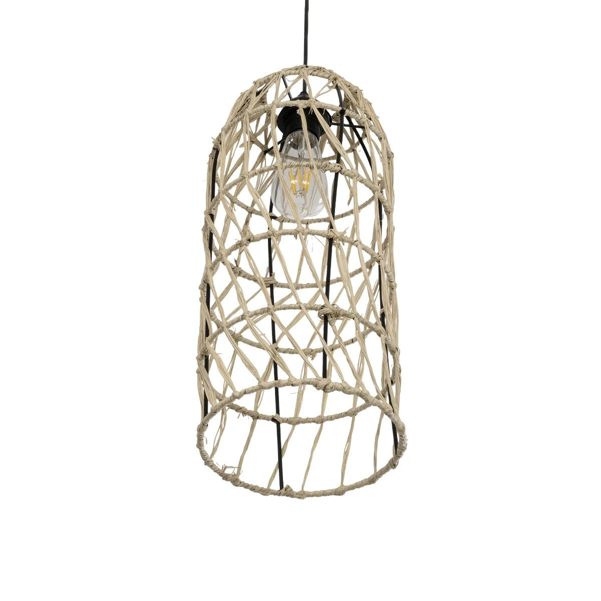 NETI 205-0024 Boho Κρεμαστό Φωτιστικό Οροφής με Ντουί 1 x E27 AC 220-240V IP20 - Μπεζ - M20 x Π20 x Υ49