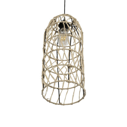 NETI 205-0024 Boho Κρεμαστό Φωτιστικό Οροφής με Ντουί 1 x E27 AC 220-240V IP20 - Μπεζ - M20 x Π20 x Υ49